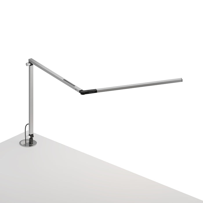 Z-Bar slim Desk Lamp with grommet mount (Warm Light; Silver)