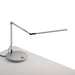 Z-Bar slim Desk Lamp with power base (USB and AC outlets) (Warm Light; Silver)