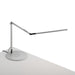 Z-Bar slim Desk Lamp with wireless charging Qi base (Warm Light; Silver)