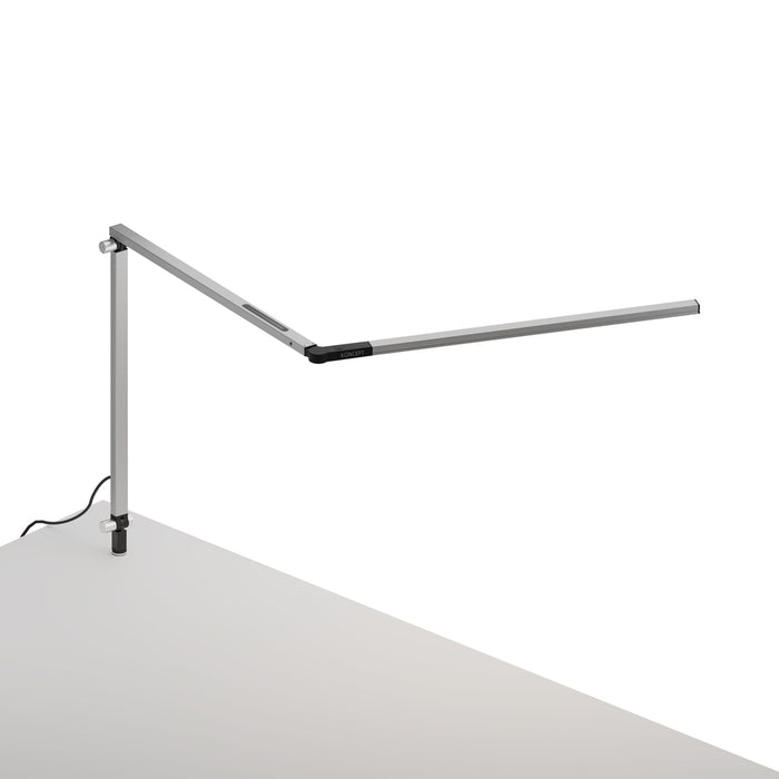 Z-Bar slim Desk Lamp with through-table mount (Warm Light; Silver)