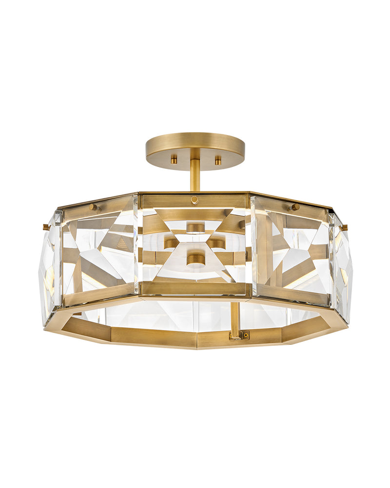 Jolie Medium LED Semi-Flush Mount in Heritage Brass - Lamps Expo