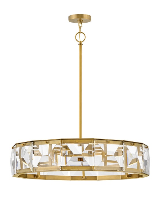 Jolie Large LED Drum Chandelier in Heritage Brass - Lamps Expo
