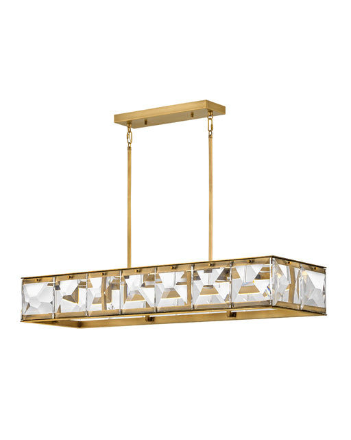 Jolie Large LED Linear Chandelier in Heritage Brass - Lamps Expo