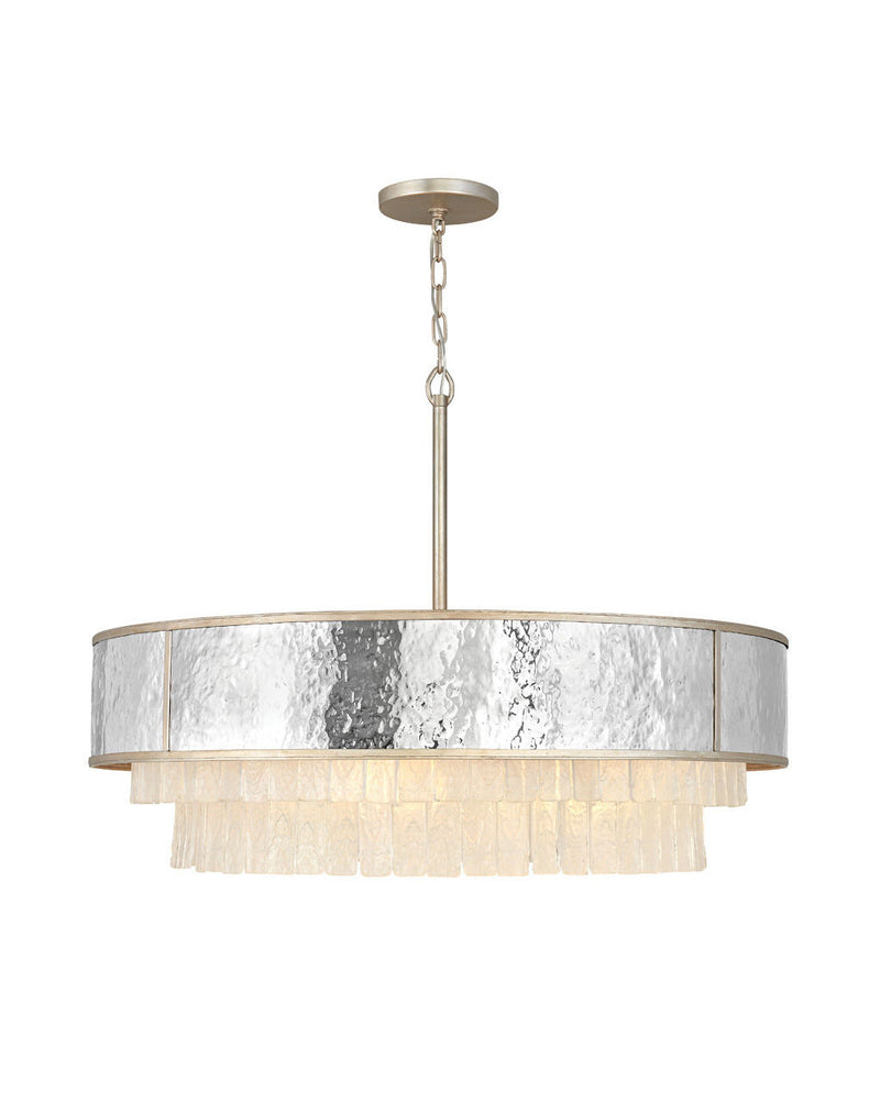 Reverie Large Drum Chandelier in Champagne Gold - Lamps Expo