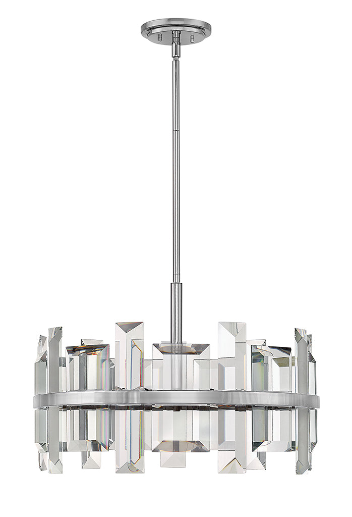 Odette Medium Drum Chandelier in Polished Nickel - Lamps Expo
