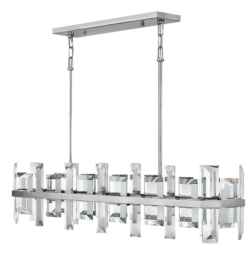 Odette Eight Light Linear Chandelier in Polished Nickel - Lamps Expo