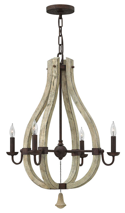 Middlefield Small Open Frame Chandelier in Iron Rust - Lamps Expo