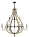 Middlefield Large Open Frame Two Tier Chandelier in Iron Rust - Lamps Expo