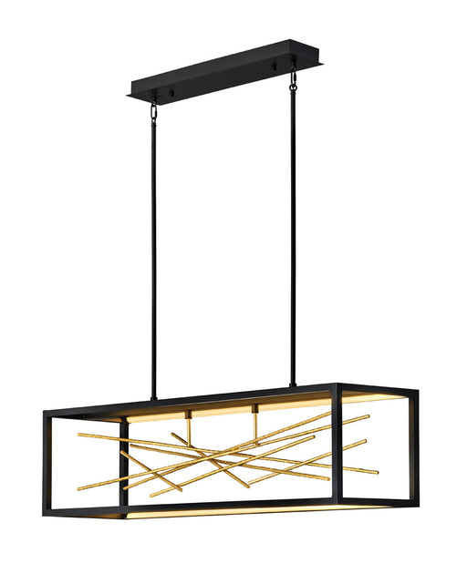 Styx Large LED Linear Chandelier in Black - Lamps Expo