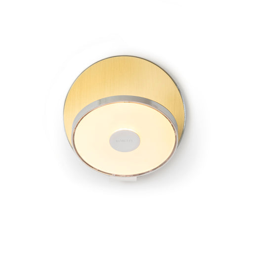 Gravy Wall Sconce - Chrome body, Brass plates - Plug-in