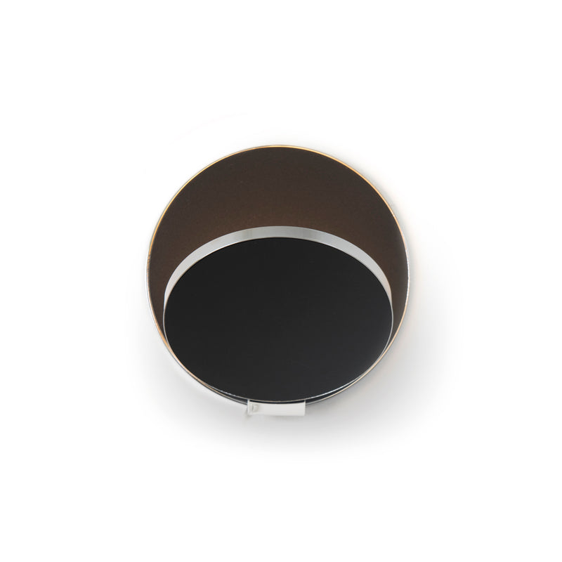Gravy Wall Sconce - Chrome body, Metallic Black plates - Plug-in