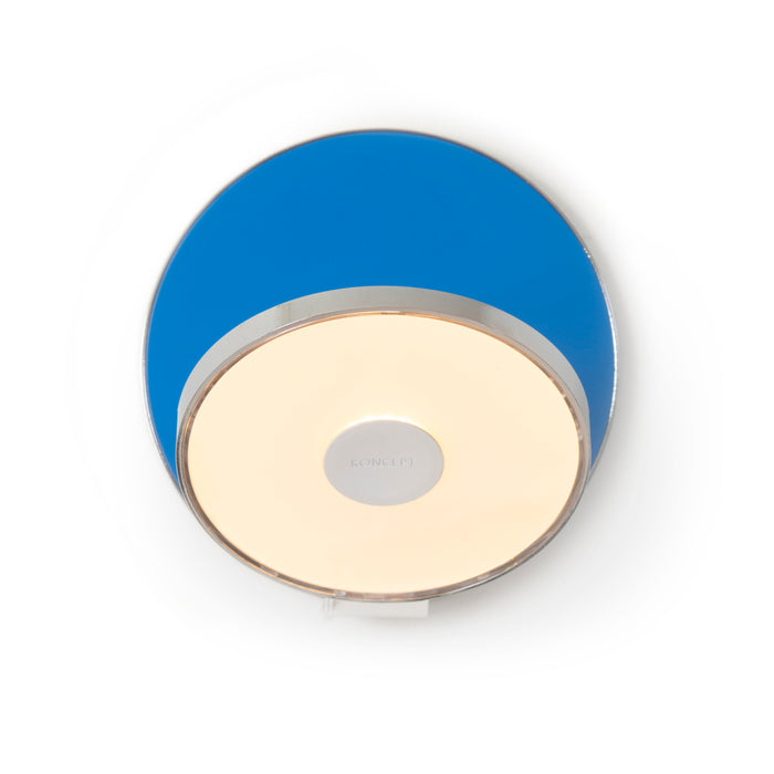 Gravy Wall Sconce - Chrome body, Matte Blue plates - Plug-in