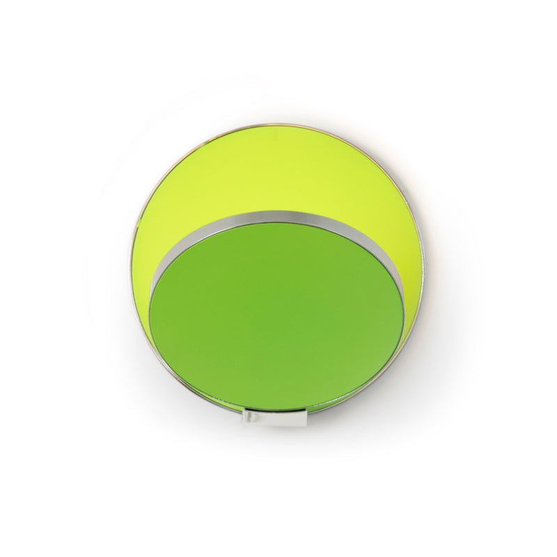 Gravy Wall Sconce - Chrome body, Matte Green plates - Plug-in