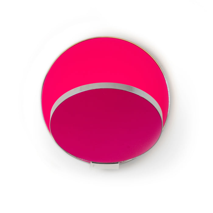 Gravy Wall Sconce - Chrome body, Matte Hot Pink plates - Plug-in