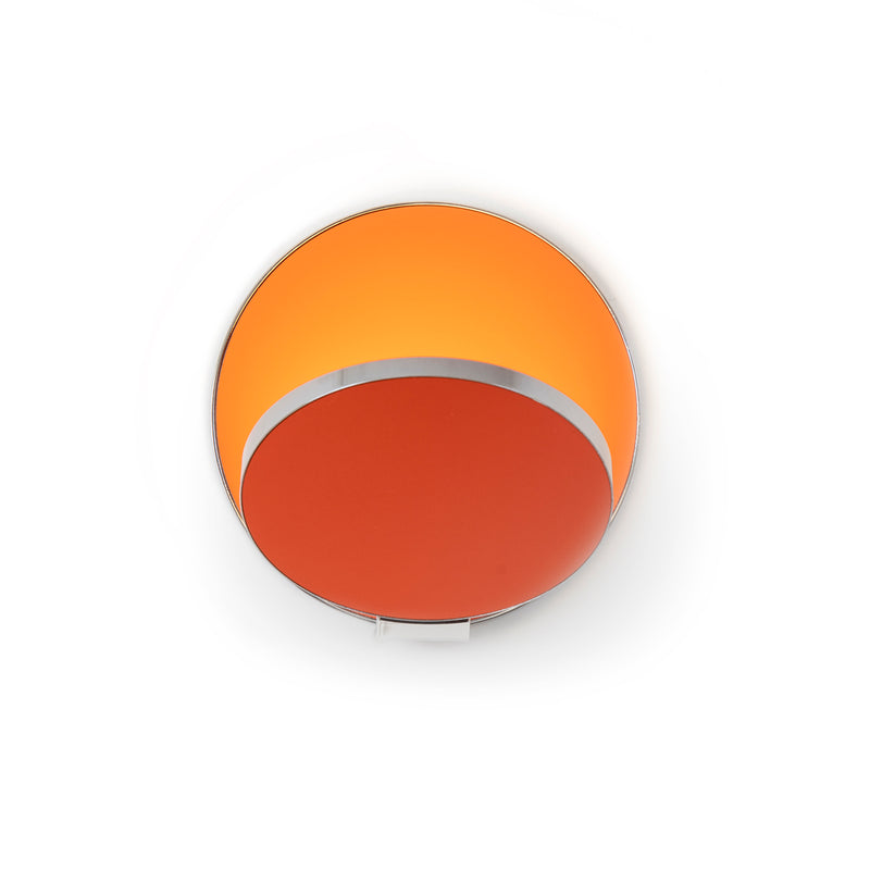 Gravy Wall Sconce - Chrome body, Matte Orange plates - Plug-in