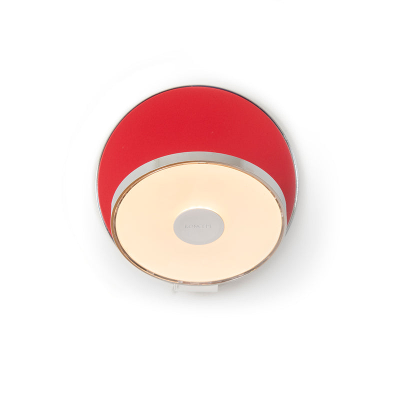 Gravy Wall Sconce - Chrome body, Matte Red plates - Plug-in