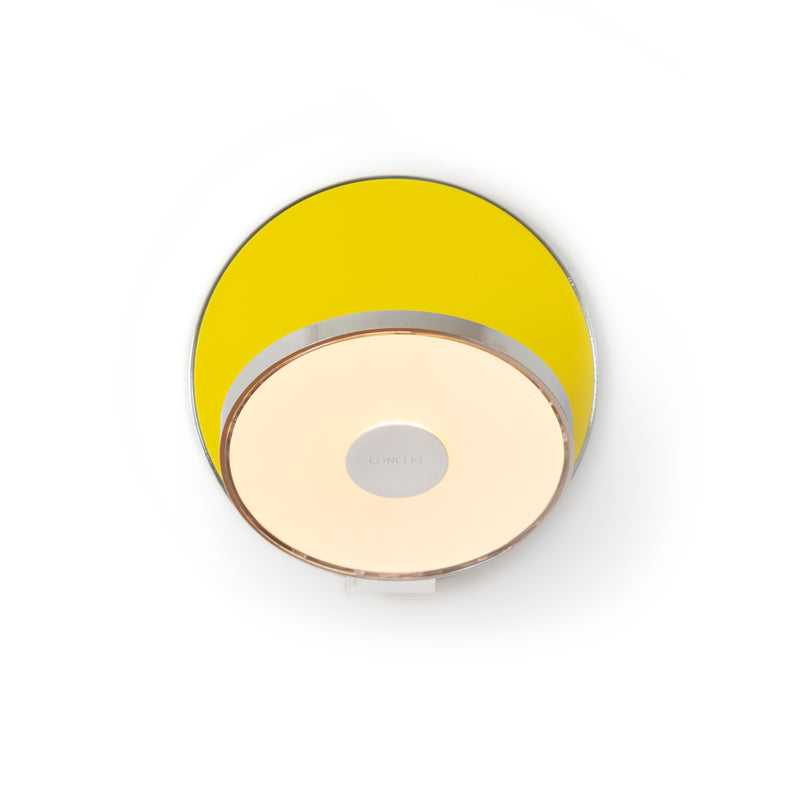 Gravy Wall Sconce - Chrome body, Matte Yellow plates - Plug-in