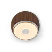 Gravy Wall Sconce - Chrome body, Oiled Walnut plates - Plug-in