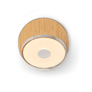 Gravy Wall Sconce - Chrome body, White Oak plates - Plug-in