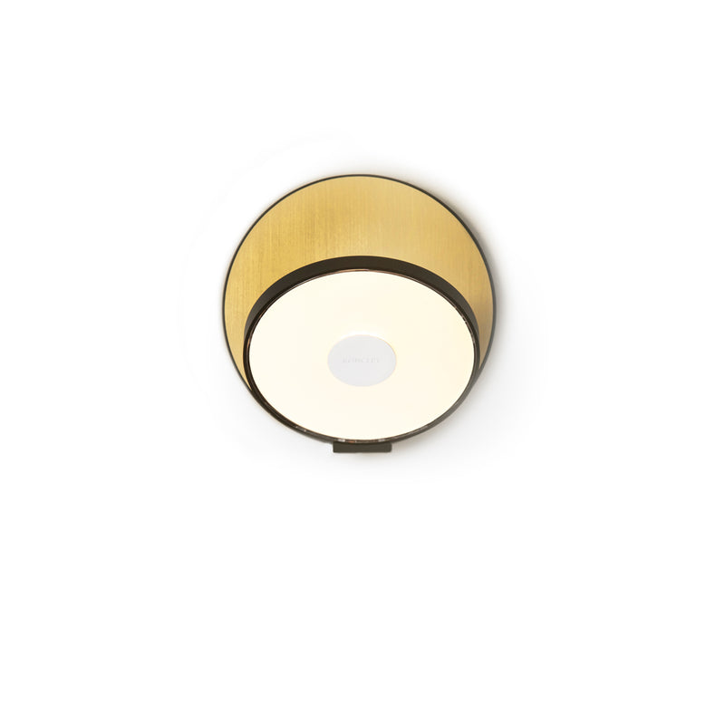 Gravy Wall Sconce - Metallic Black body, Brass plates - Plug-in