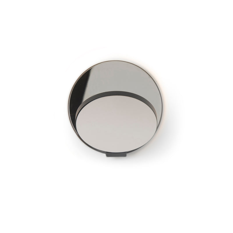 Gravy Wall Sconce - Metallic Black body, Chrome plates - Plug-in
