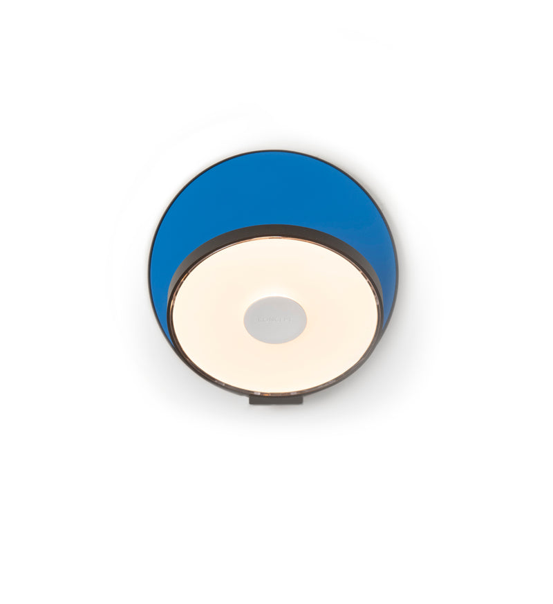 Gravy Wall Sconce - Metallic Black body, Matte Blue plates - Plug-in