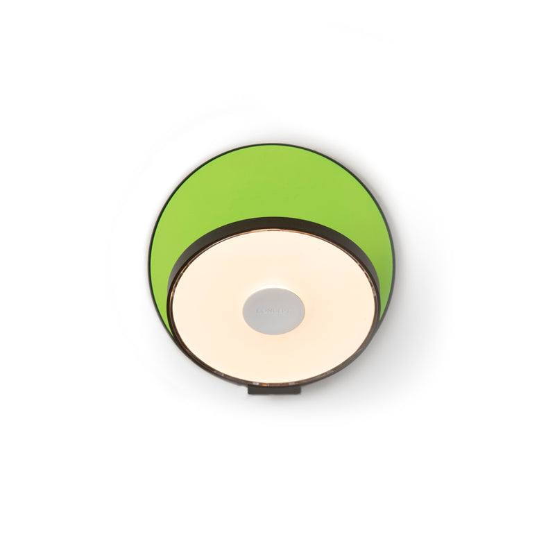 Gravy Wall Sconce - Metallic Black body, Matte Green plates - Plug-in