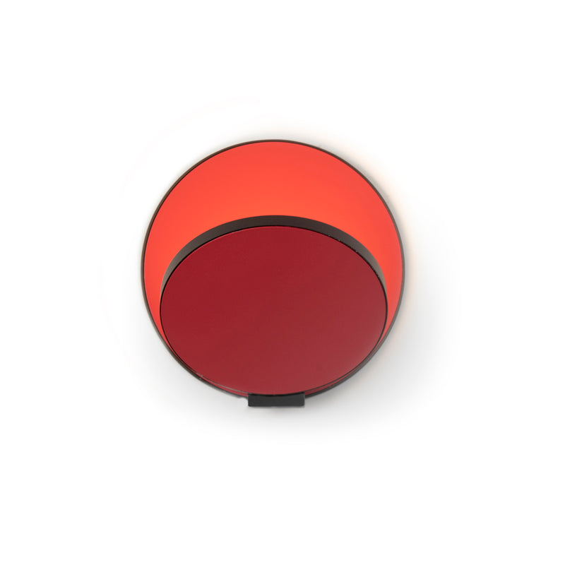 Gravy Wall Sconce - Metallic Black body, Matte Red plates - Plug-in