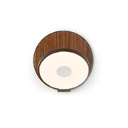 Gravy Wall Sconce - Metallic Black body, Oiled Walnut plates - Plug-in