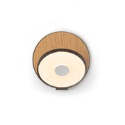 Gravy Wall Sconce - Metallic Black body, White Oak plates - Plug-in