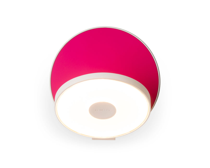 Gravy Wall Sconce - Matte White Body, Matte Hot Pink plates - Plug-in