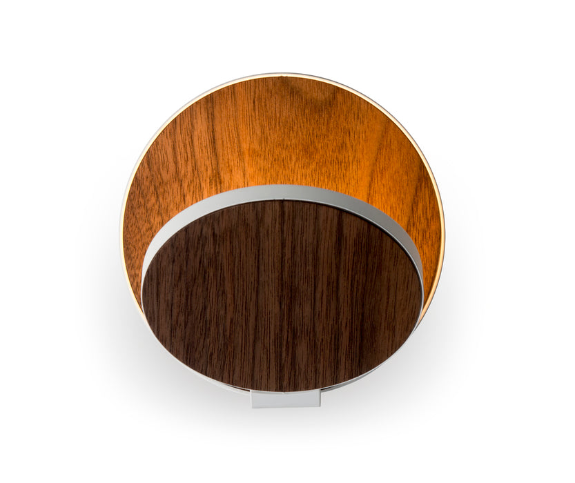 Gravy Wall Sconce - Matte White Body, Oiled Walnut plates - Plug-in