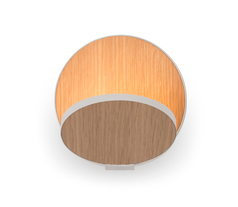 Gravy Wall Sconce - Matte White Body, White Oak plates - Plug-in