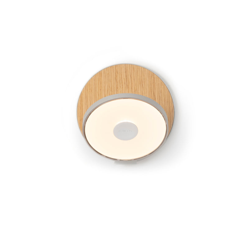 Gravy Wall Sconce - Silver body, White Oak plates - Plug-in