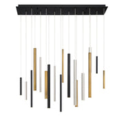 Santana 18-Light Chandelier in Black/Sn/Antique Brass