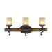 Madera 3-Light Bath Vanity in Black Iron with Toscano Glass - Lamps Expo