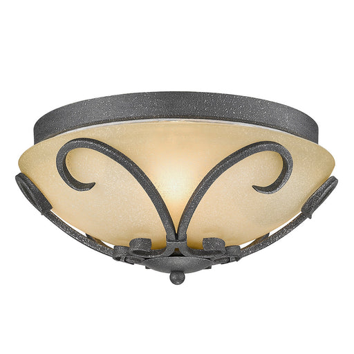 Madera Flush Mount in Black Iron with Toscano Glass - Lamps Expo