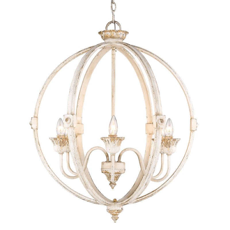 Jules 6-Light Chandelier in Antique Ivory - Lamps Expo