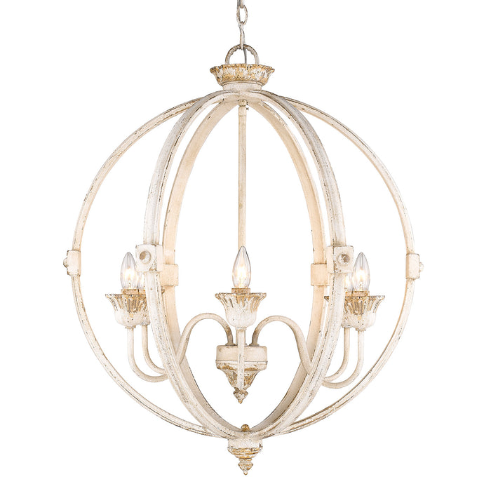 Jules 6-Light Chandelier in Antique Ivory - Lamps Expo
