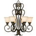 Torbellino 6-Light Chandelier in Cordoban Bronze with Remolino Glass - Lamps Expo