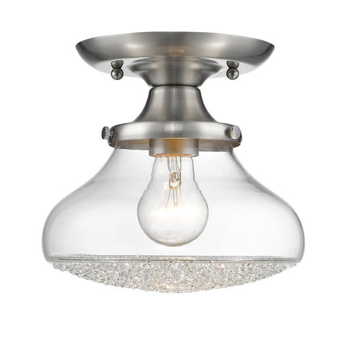 Asha Small Semi Flush in Pewter with Crushed Crystal Glass - Lamps Expo