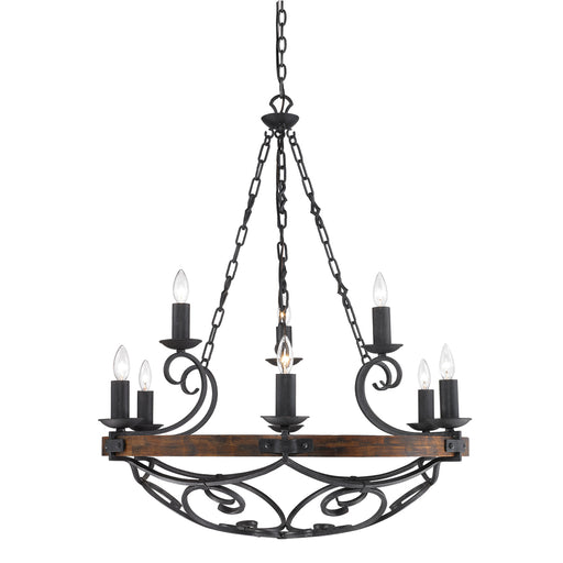 Madera 2-Tier 9-Light Chandelier in Black Iron - Lamps Expo