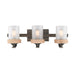 Chatham 3-Light Bath Vanity in Gunmetal Bronze with Clear Sandblasted Glass - Lamps Expo