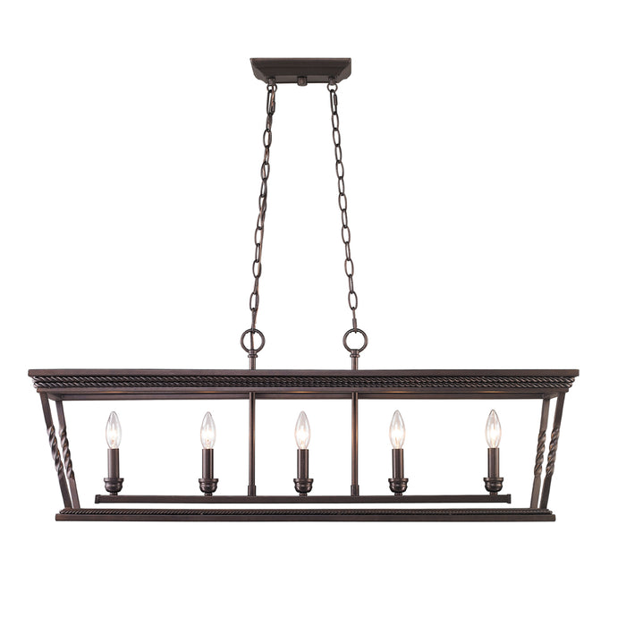 Davenport 5-Light Linear Pendant in Etruscan Bronze - Lamps Expo