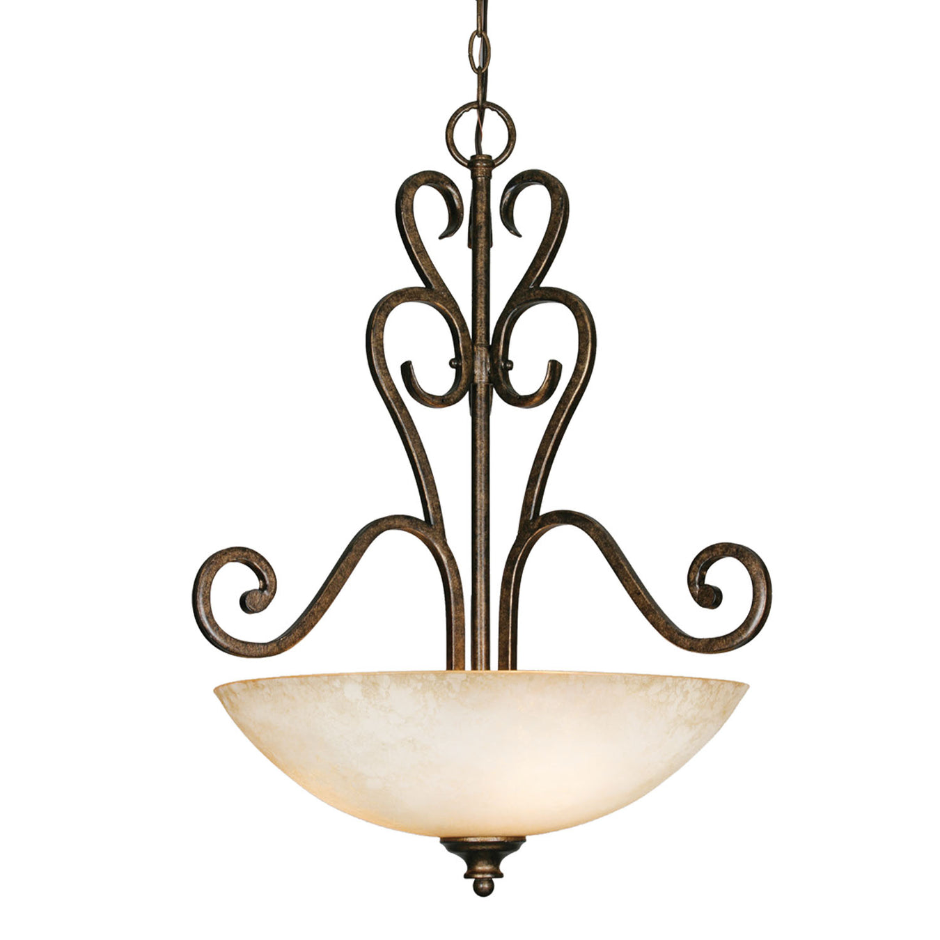 Torbellino 3-Light Pendant in Cordoban Bronze with Remolino Glass - Lamps Expo