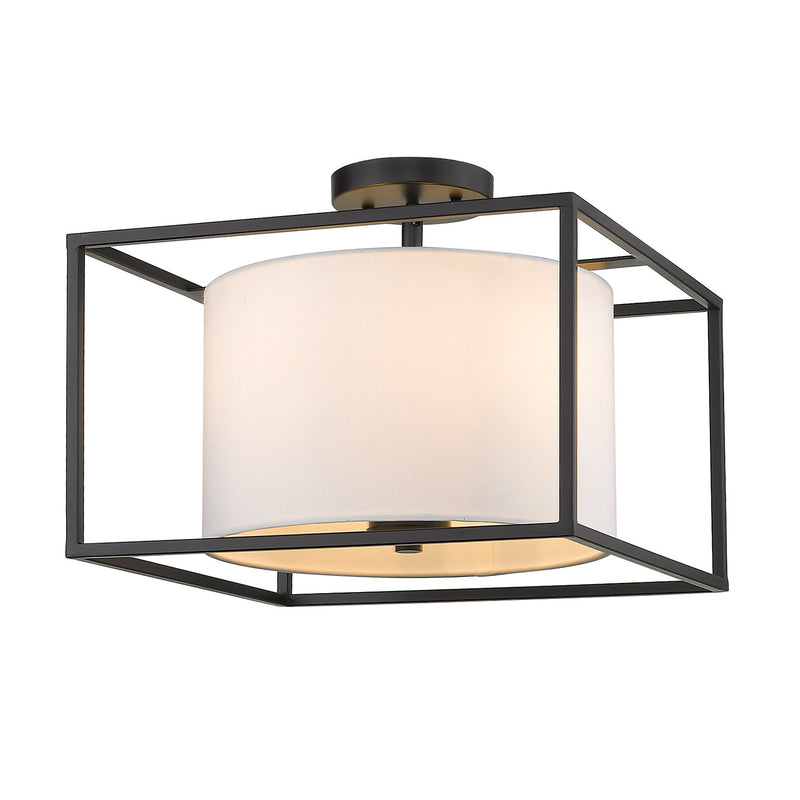 Manhattan Semi-Flush in Matte Black - Lamps Expo