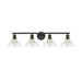 Carver 4-Light Bath Vanity in Black with Clear Glass Shades - Lamps Expo