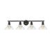Carver 4-Light Bath Vanity in Black with Clear Glass Shades - Lamps Expo