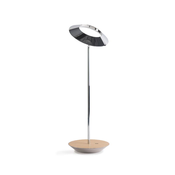 Royyo Desk Lamp, Chrome body, White Oak base plate