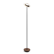 Royyo Floor Lamp, Matte Black Body, Oiled Walnut base plate
